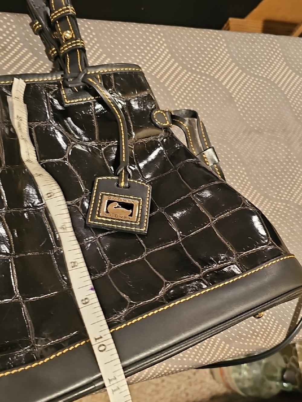 Dooney & Bourke Black Croc-Embossed Tote bag..very good condition - Picture 14 of 15